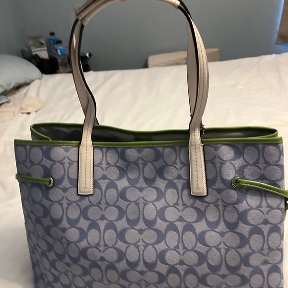 Vnt Coach pvc blue/green extra large purse and - Picture 5 of 17